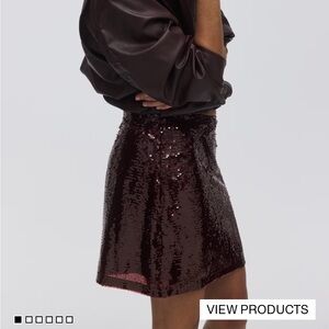 Sequin Burgundy Skirt